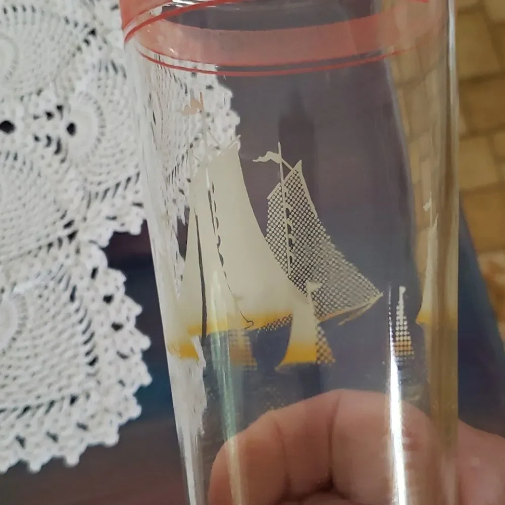 Vintage set sailboat
